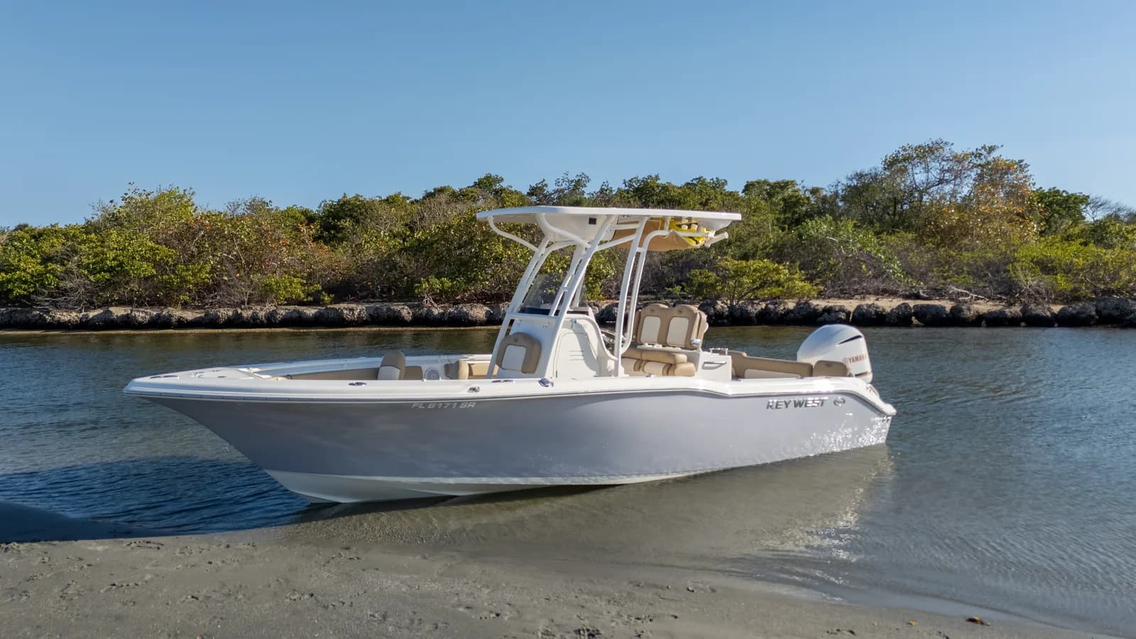 Key West Center Console at a sandbar
